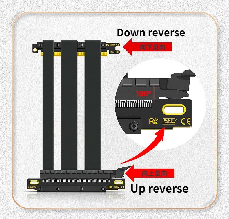 Novo Cabo Conector Duplo Rever - Itx Gpu Riser Pcie 4.0 16X avaliação e preço
