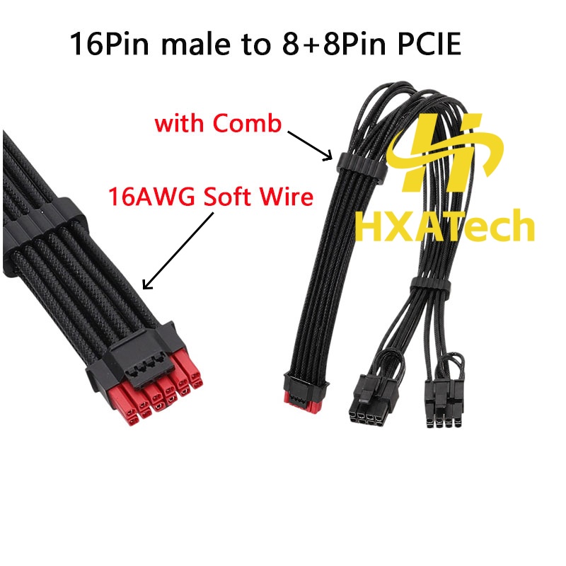 Cabo de Alimentação HXATech-Co - Dual 8Pin To 16Pin 12Vhpwr Cable avaliação e preço