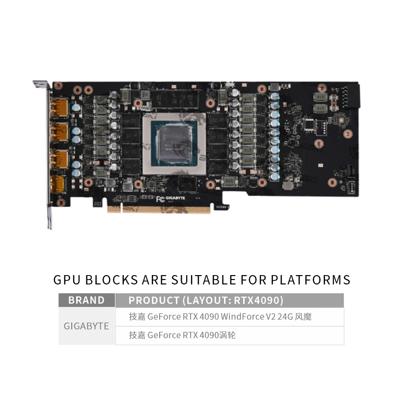 Bloco de GPU Bykski N-GV4090WF - Rtx 4090 Water Block avaliação e preço